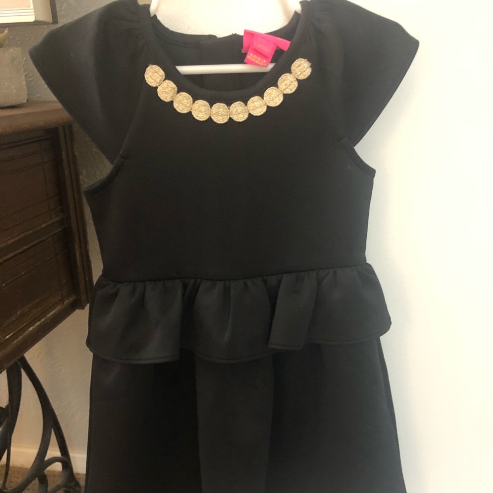 Lilly Pulitzer Black Dress with Gold Embellishment